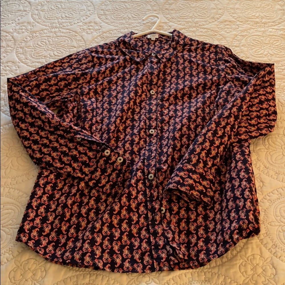 Crown & Ivy Lobster Print Blouse